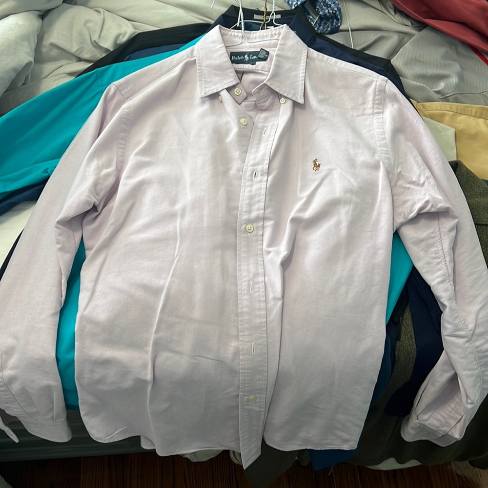 Wholesale Name Brand Dress Shirts Size MEDIUM Men’s Polo Alfani Pink Express